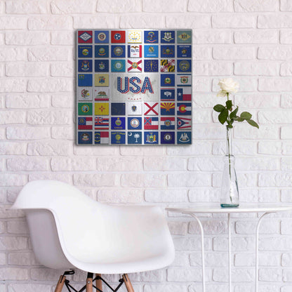 Luxe Metal Art 'USA' by Irena Orlov, Metal Wall Art,24x24