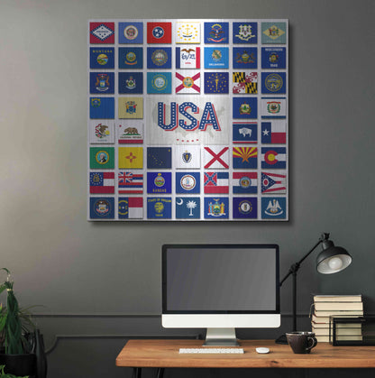 Luxe Metal Art 'USA' by Irena Orlov, Metal Wall Art,36x36