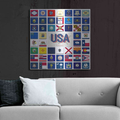 Luxe Metal Art 'USA' by Irena Orlov, Metal Wall Art,36x36