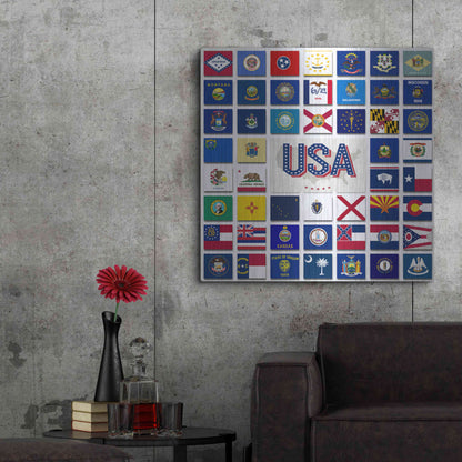 Luxe Metal Art 'USA' by Irena Orlov, Metal Wall Art,36x36