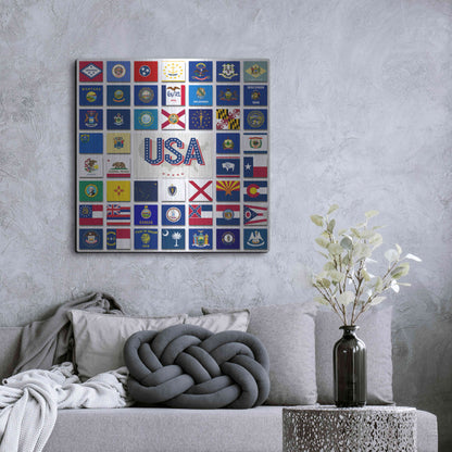 Luxe Metal Art 'USA' by Irena Orlov, Metal Wall Art,36x36
