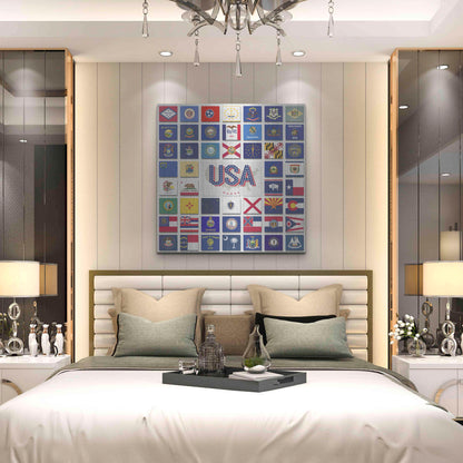 Luxe Metal Art 'USA' by Irena Orlov, Metal Wall Art,36x36