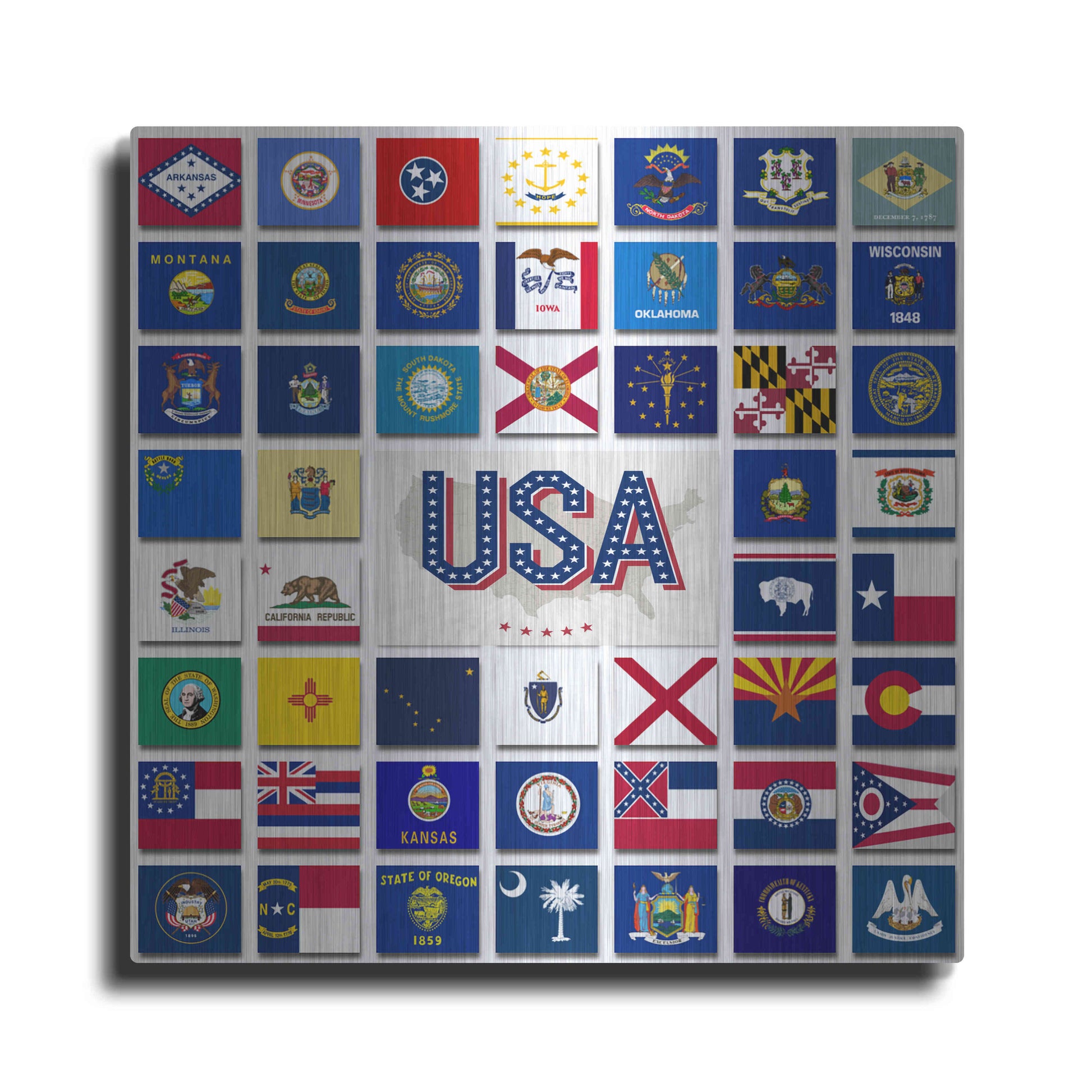 Luxe Metal Art 'USA' by Irena Orlov, Metal Wall Art