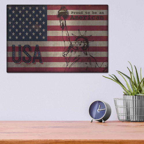 Luxe Metal Art '2 Proud to be an American' by Irena Orlov, Metal Wall Art,16x12