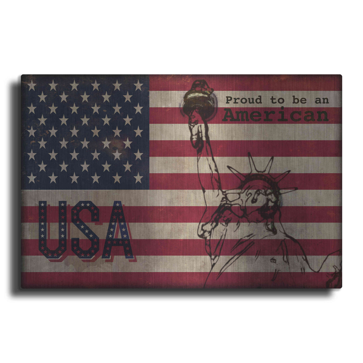 Luxe Metal Art '2 Proud to be an American' by Irena Orlov, Metal Wall Art