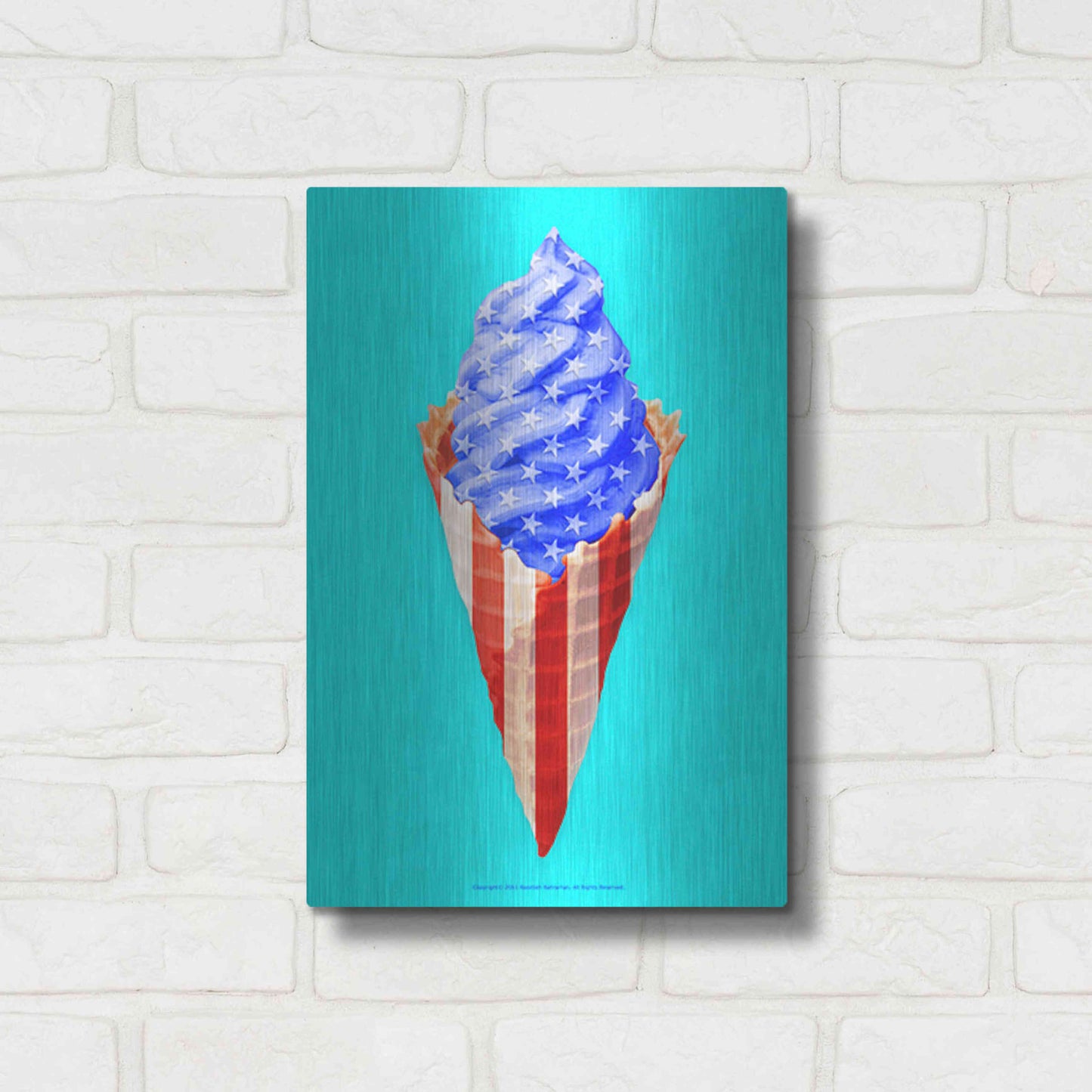 Luxe Metal Art 'American Cone' by Roozbeh Bahramali, Metal Wall Art,12x16