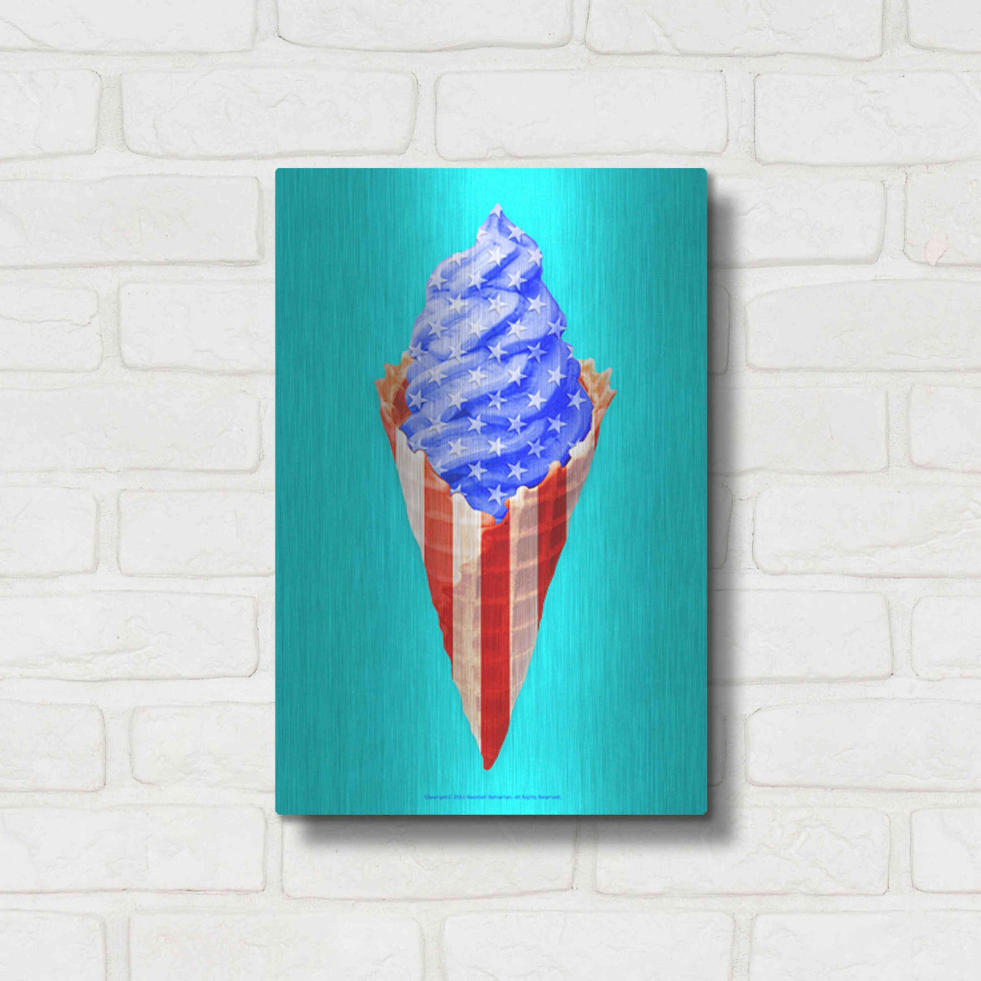 Luxe Metal Art 'American Cone' by Roozbeh Bahramali, Metal Wall Art,12x16