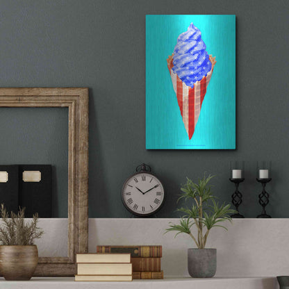 Luxe Metal Art 'American Cone' by Roozbeh Bahramali, Metal Wall Art,12x16