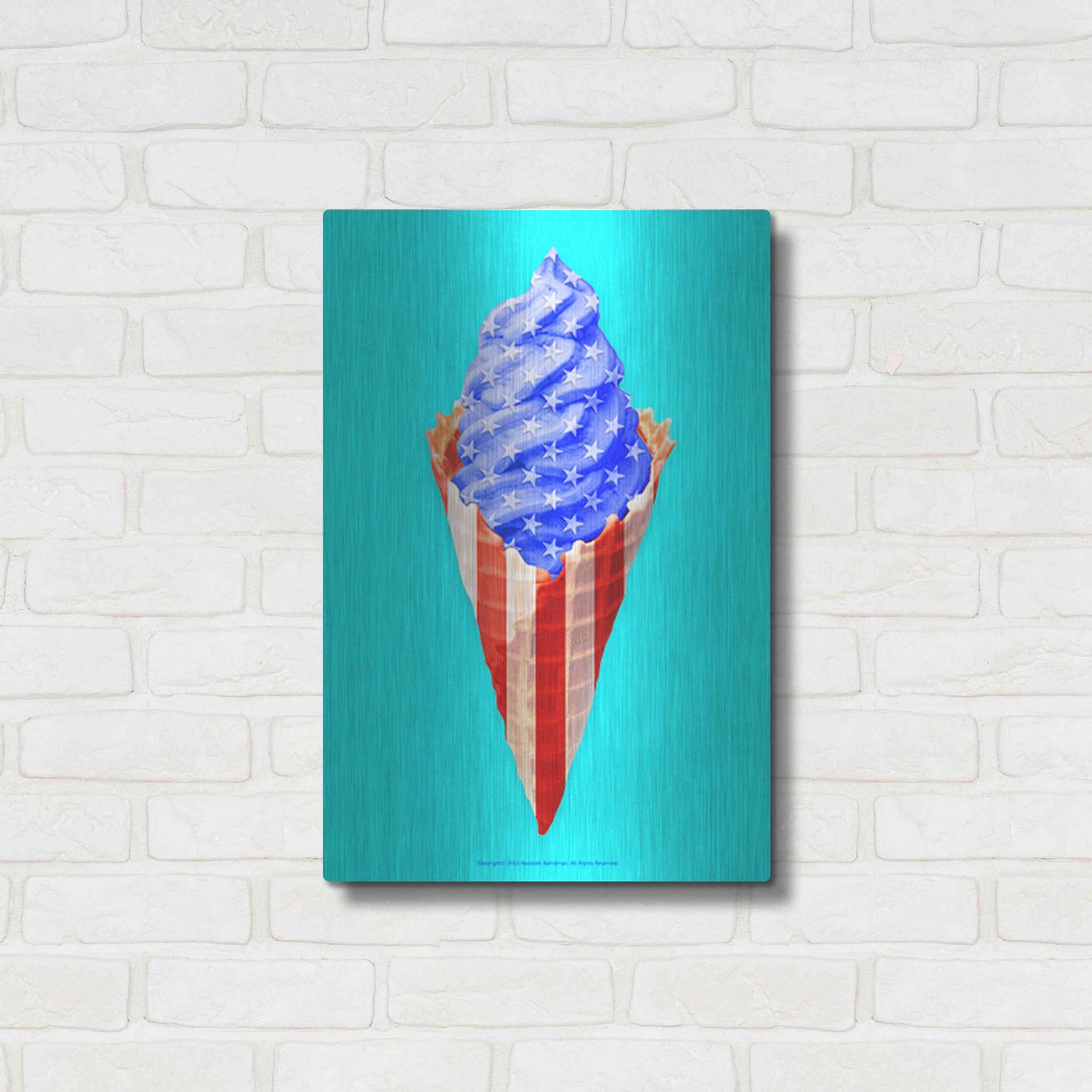 Luxe Metal Art 'American Cone' by Roozbeh Bahramali, Metal Wall Art,16x24
