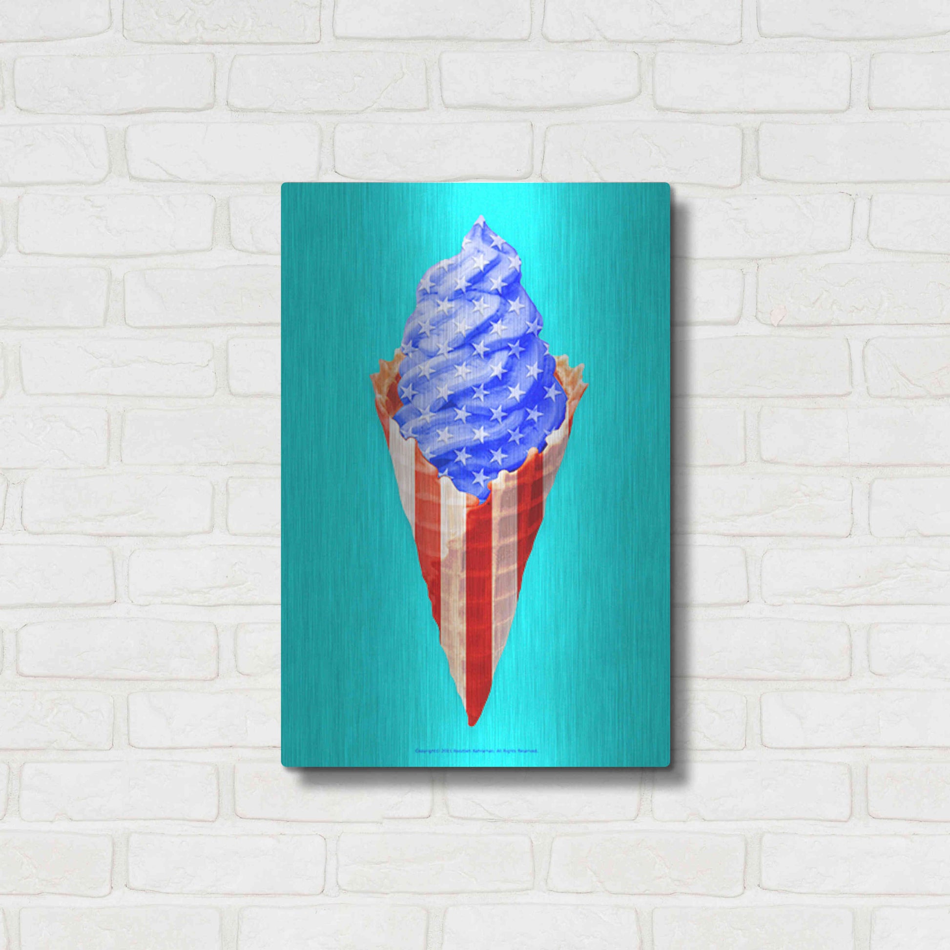 Luxe Metal Art 'American Cone' by Roozbeh Bahramali, Metal Wall Art,16x24