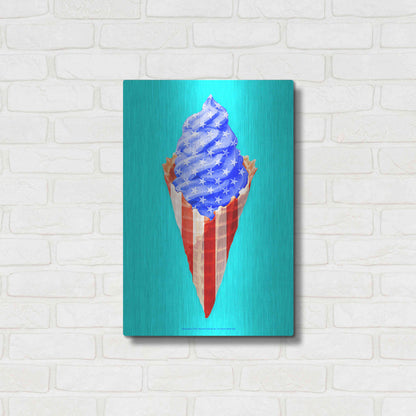 Luxe Metal Art 'American Cone' by Roozbeh Bahramali, Metal Wall Art,16x24