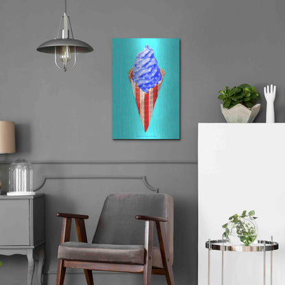 Luxe Metal Art 'American Cone' by Roozbeh Bahramali, Metal Wall Art,16x24