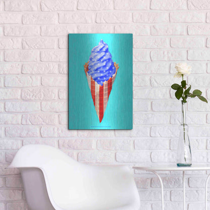 Luxe Metal Art 'American Cone' by Roozbeh Bahramali, Metal Wall Art,16x24
