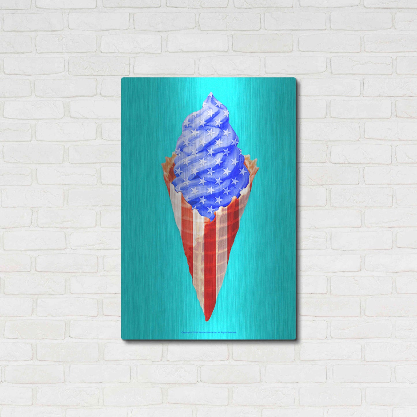 Luxe Metal Art 'American Cone' by Roozbeh Bahramali, Metal Wall Art,24x36