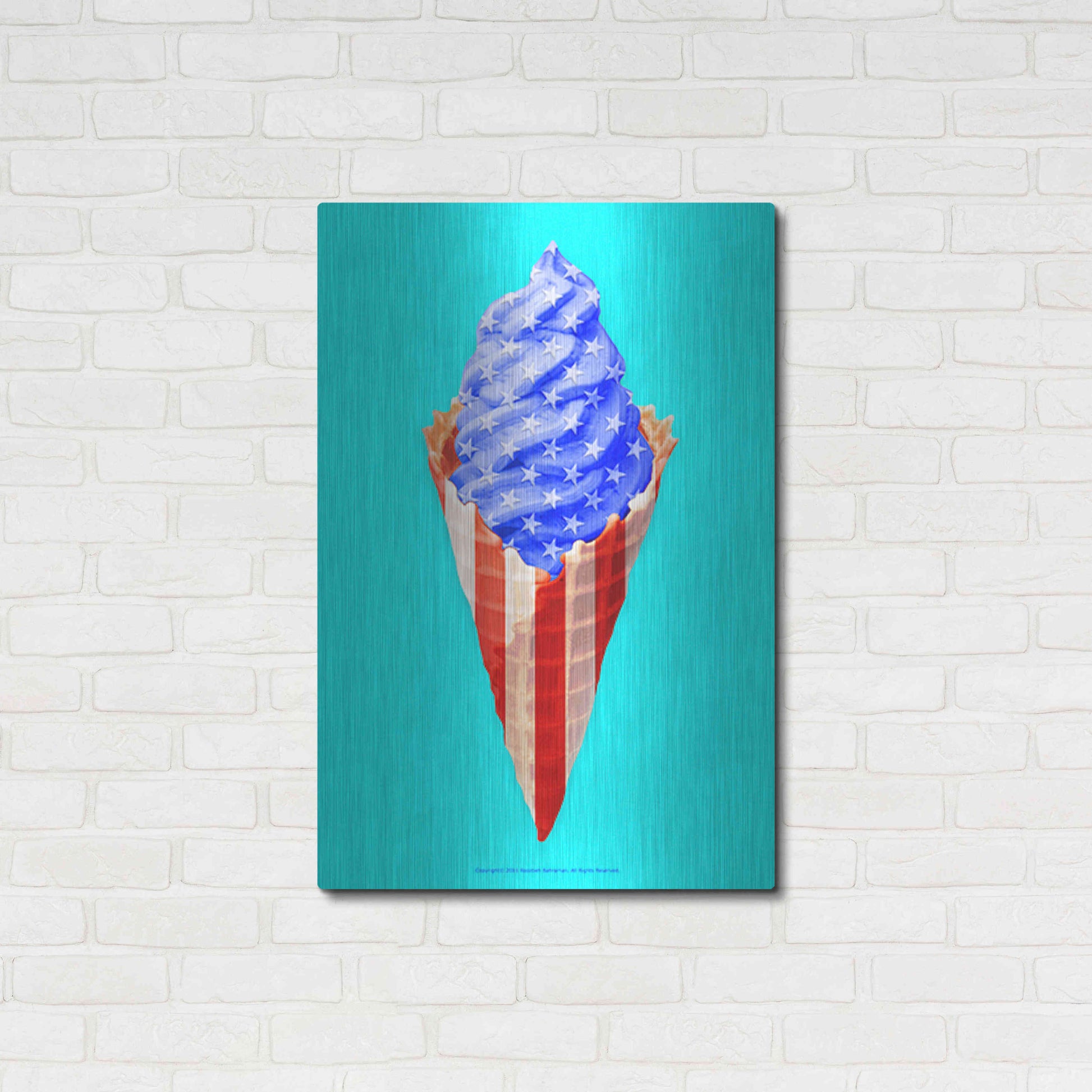 Luxe Metal Art 'American Cone' by Roozbeh Bahramali, Metal Wall Art,24x36