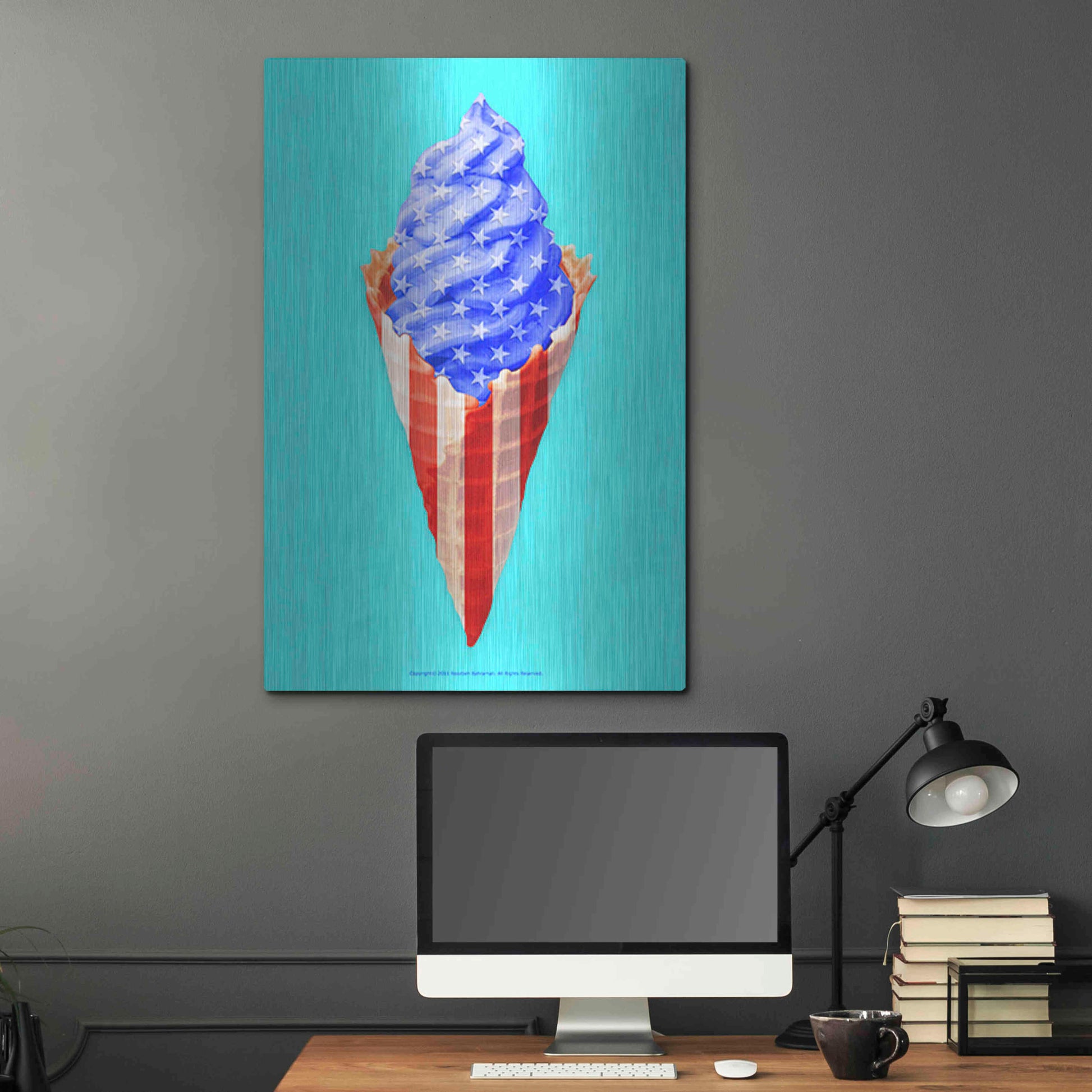 Luxe Metal Art 'American Cone' by Roozbeh Bahramali, Metal Wall Art,24x36