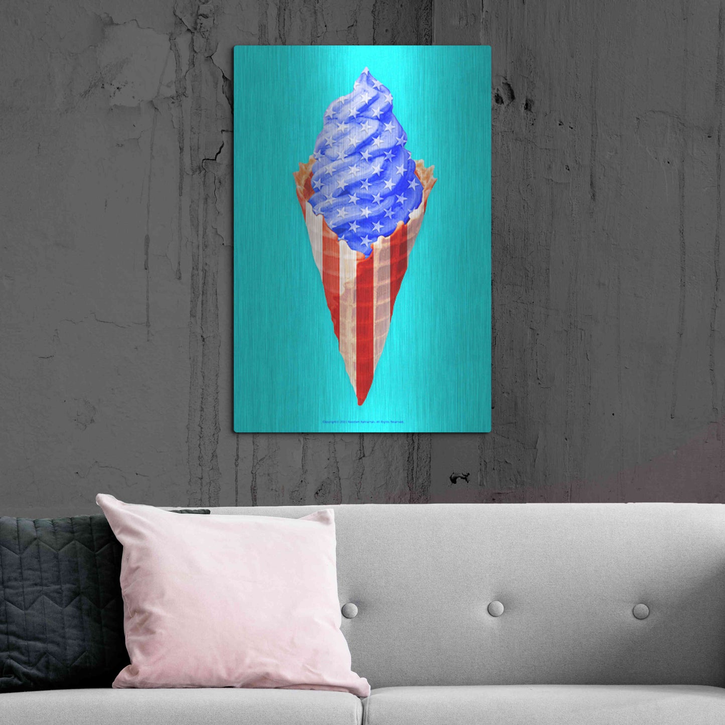 Luxe Metal Art 'American Cone' by Roozbeh Bahramali, Metal Wall Art,24x36