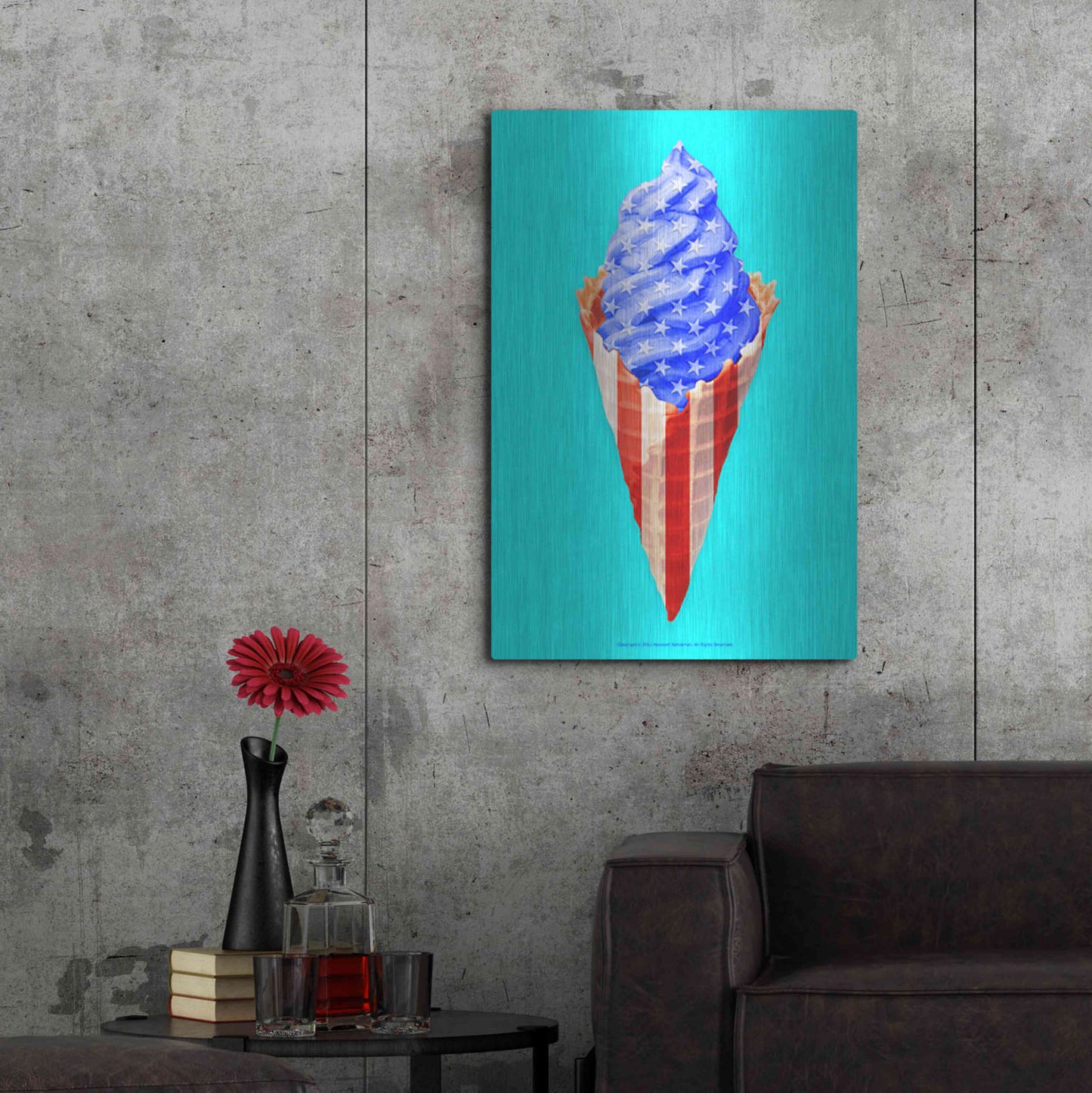 Luxe Metal Art 'American Cone' by Roozbeh Bahramali, Metal Wall Art,24x36