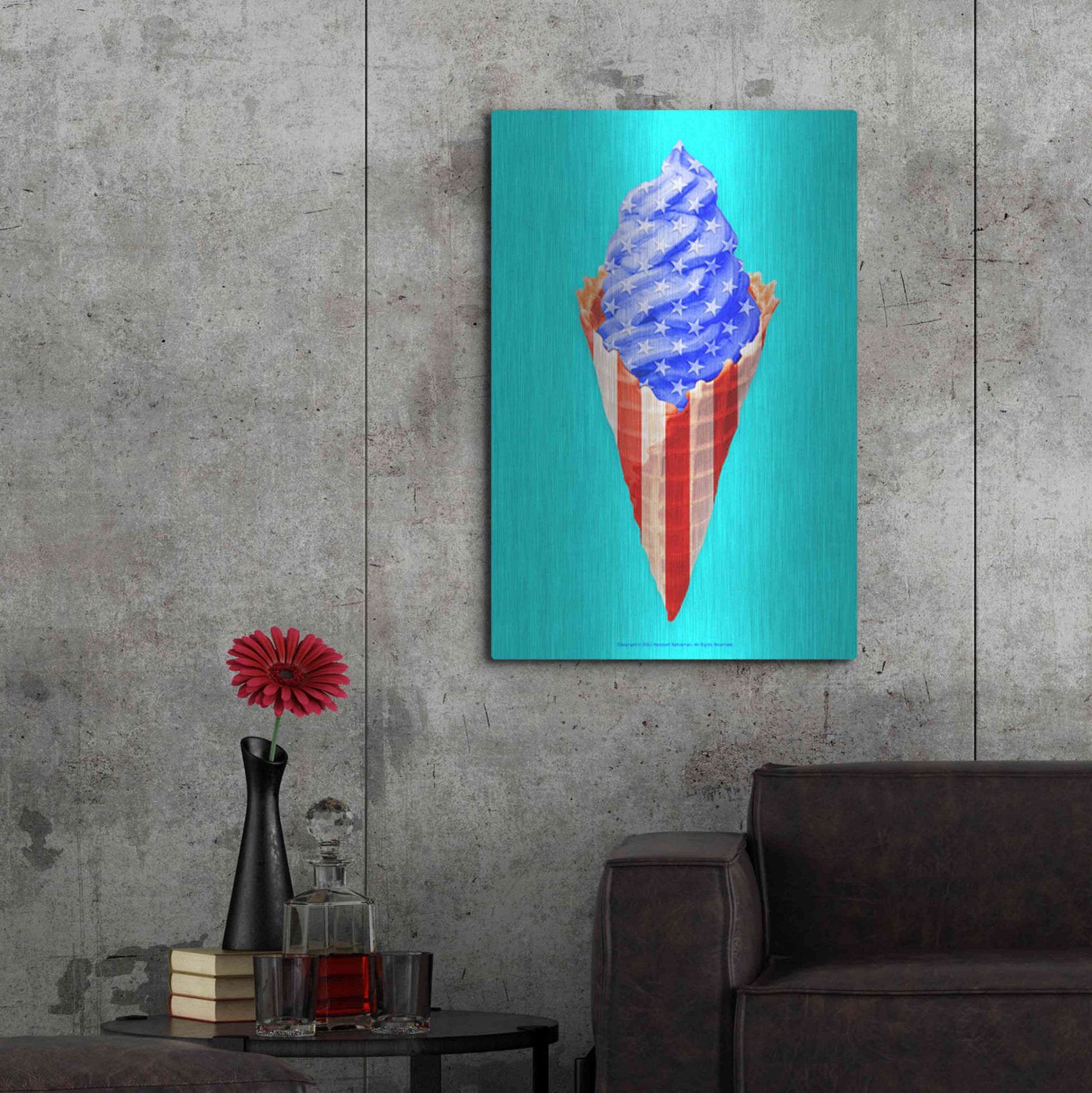 Luxe Metal Art 'American Cone' by Roozbeh Bahramali, Metal Wall Art,24x36