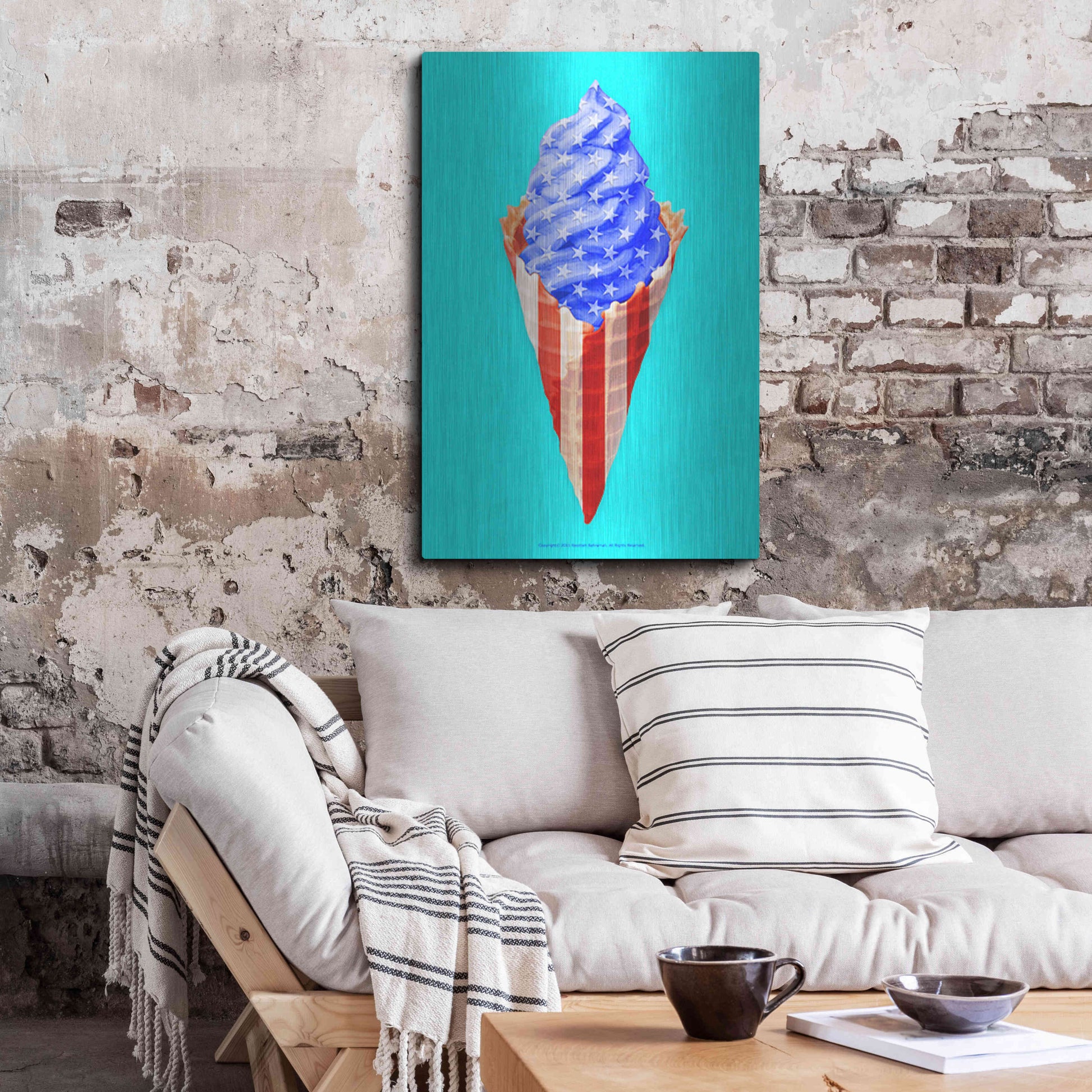 Luxe Metal Art 'American Cone' by Roozbeh Bahramali, Metal Wall Art,24x36