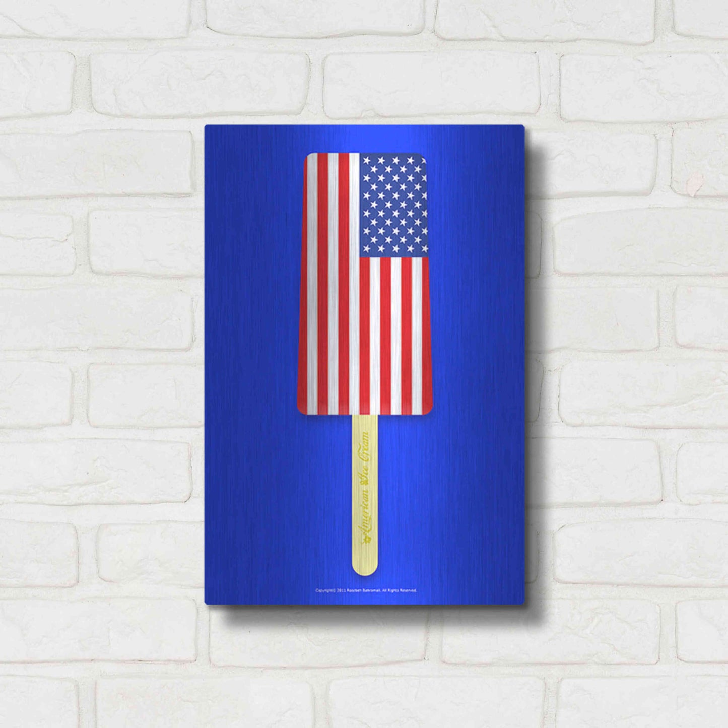 Luxe Metal Art 'American Ice Cream' by Roozbeh Bahramali, Metal Wall Art,12x16