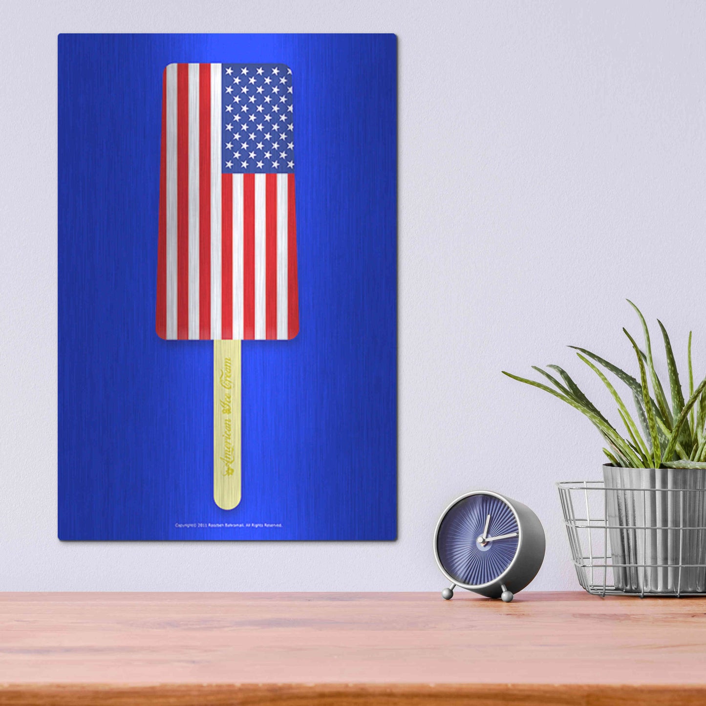 Luxe Metal Art 'American Ice Cream' by Roozbeh Bahramali, Metal Wall Art,12x16