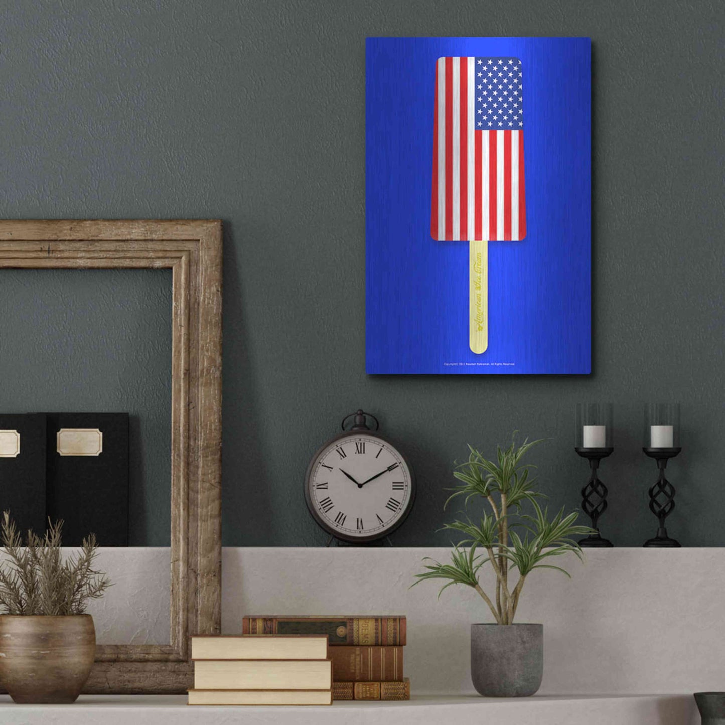 Luxe Metal Art 'American Ice Cream' by Roozbeh Bahramali, Metal Wall Art,12x16