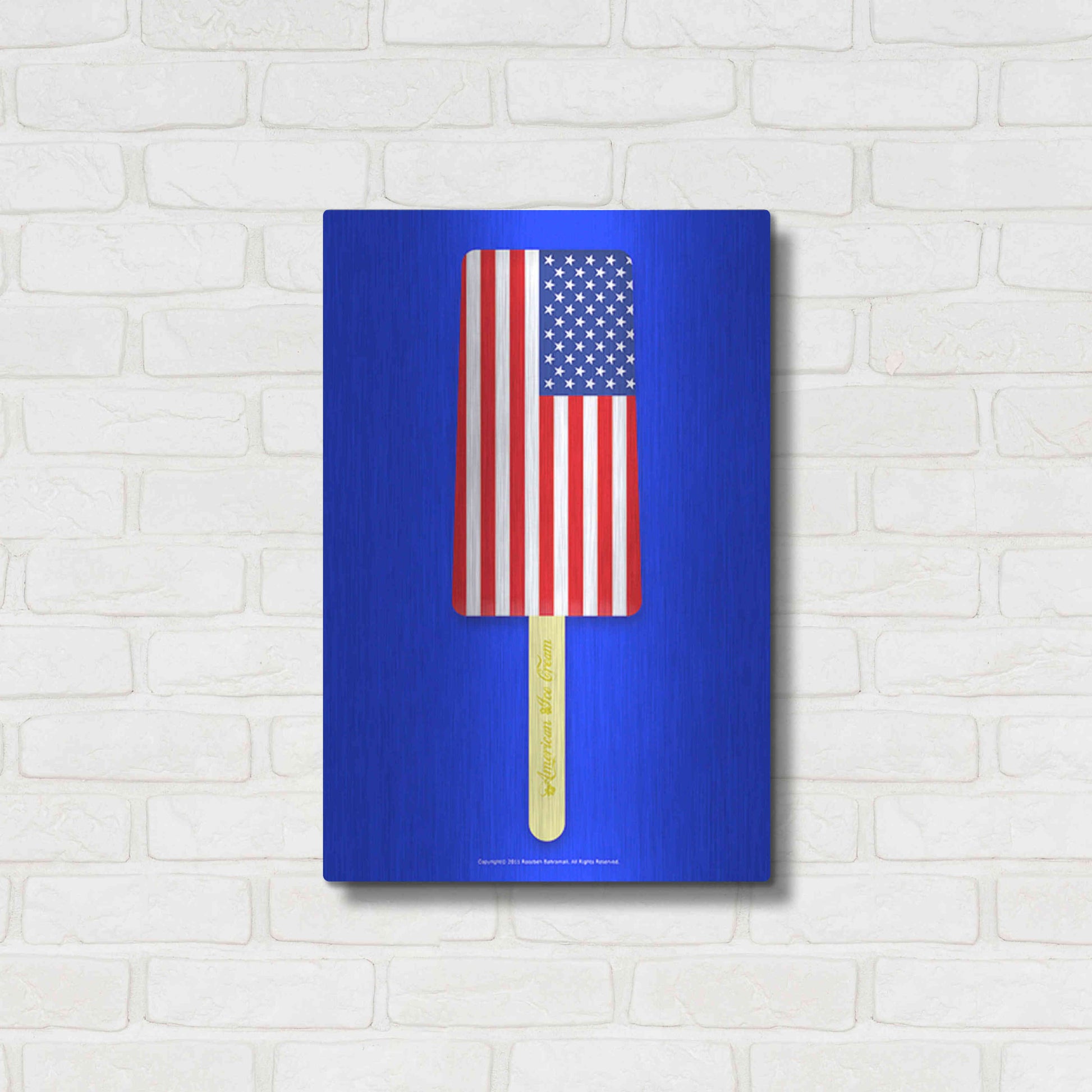 Luxe Metal Art 'American Ice Cream' by Roozbeh Bahramali, Metal Wall Art,16x24