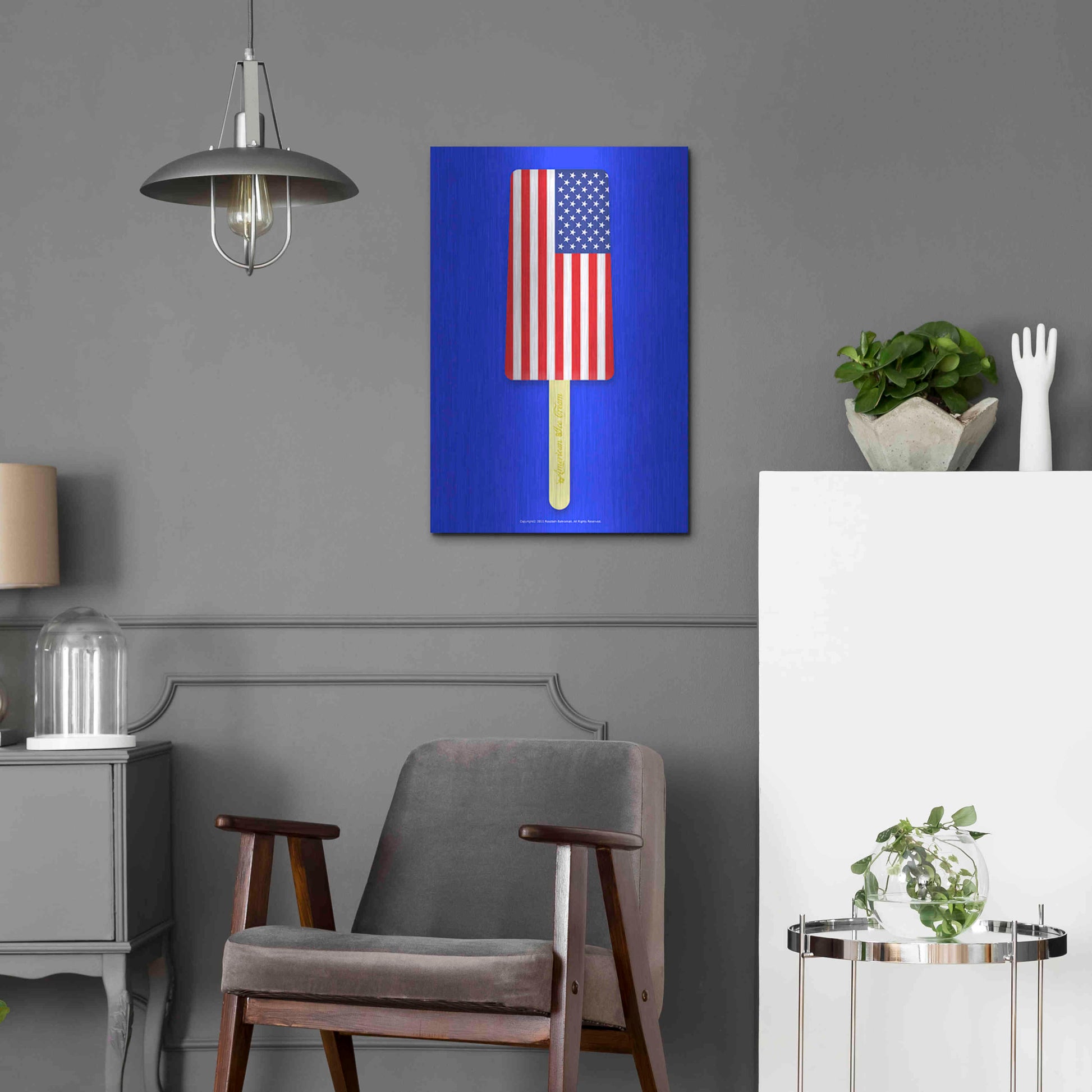 Luxe Metal Art 'American Ice Cream' by Roozbeh Bahramali, Metal Wall Art,16x24