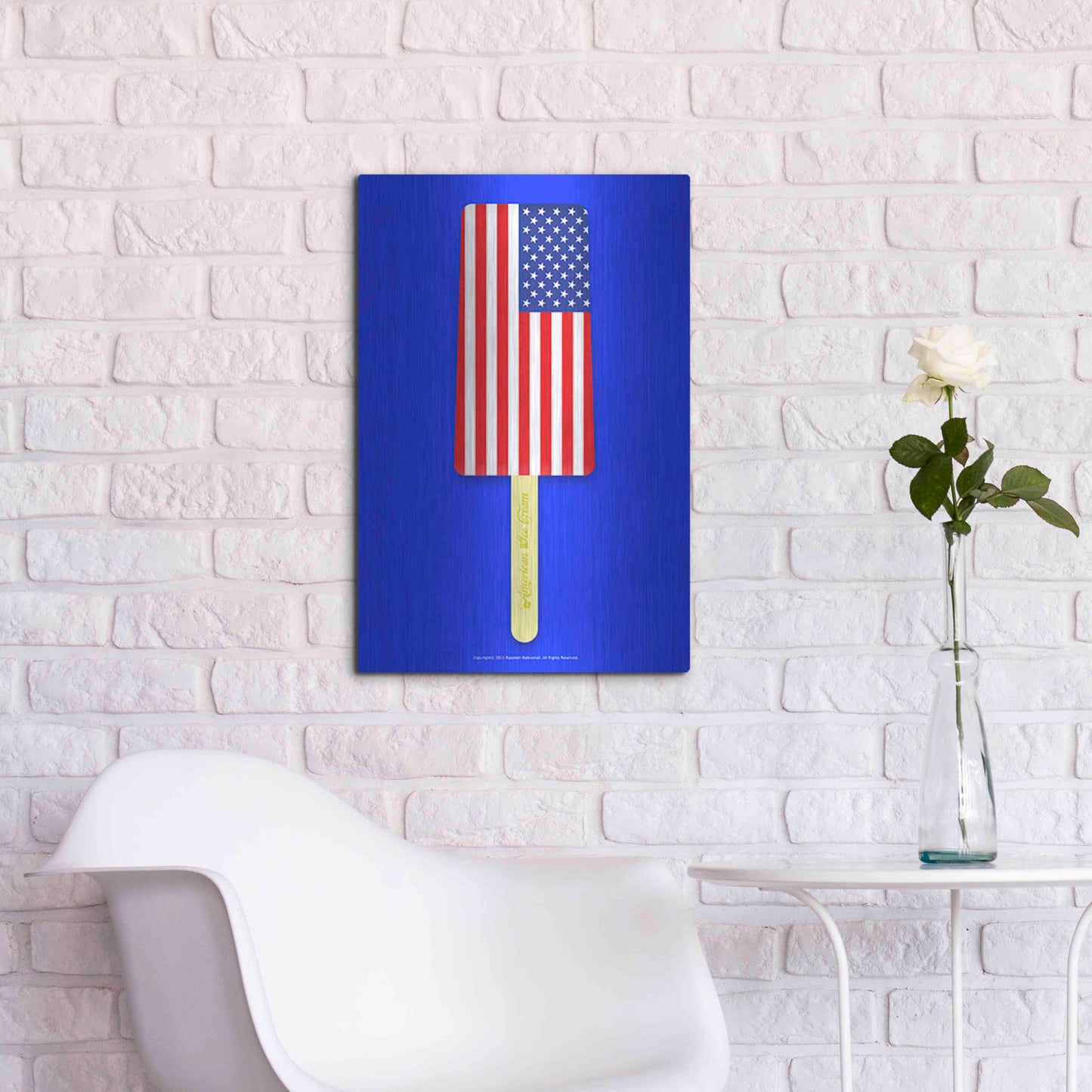 Luxe Metal Art 'American Ice Cream' by Roozbeh Bahramali, Metal Wall Art,16x24