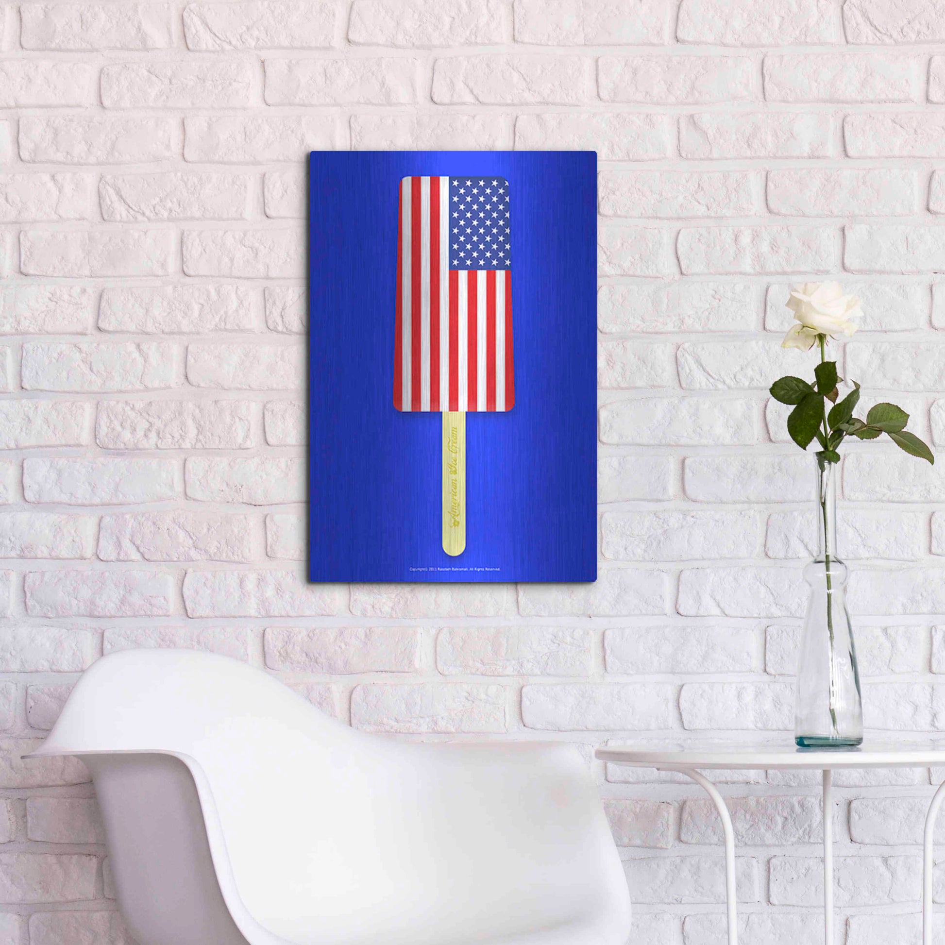 Luxe Metal Art 'American Ice Cream' by Roozbeh Bahramali, Metal Wall Art,16x24