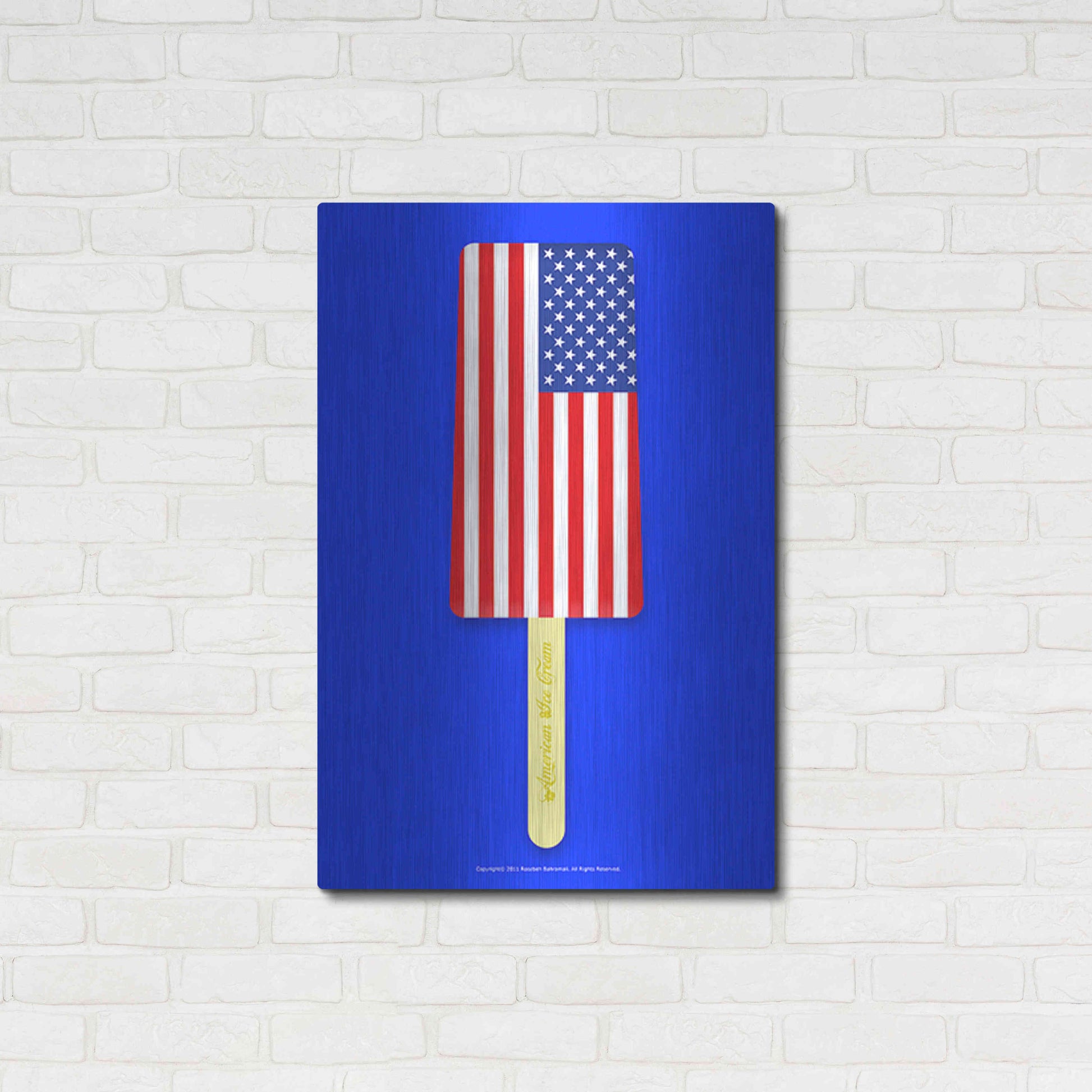 Luxe Metal Art 'American Ice Cream' by Roozbeh Bahramali, Metal Wall Art,24x36