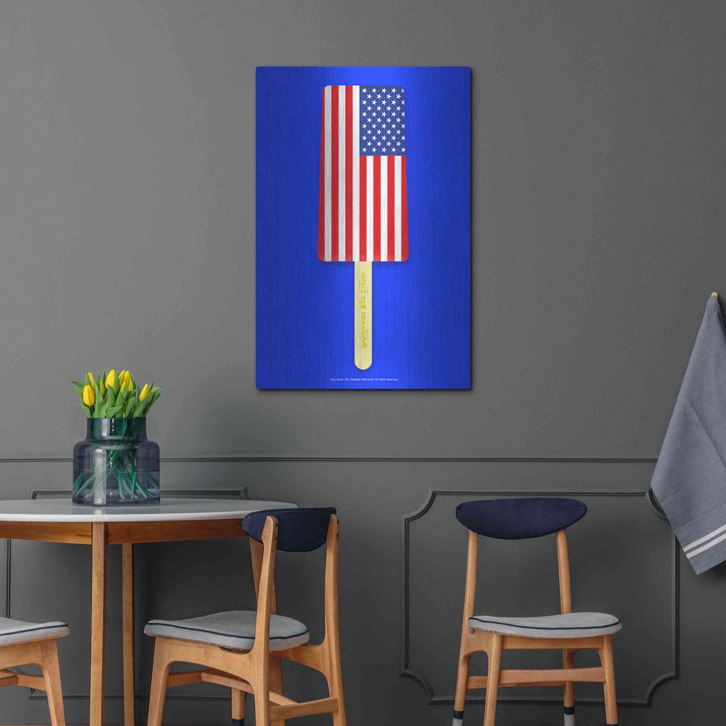 Luxe Metal Art 'American Ice Cream' by Roozbeh Bahramali, Metal Wall Art,24x36