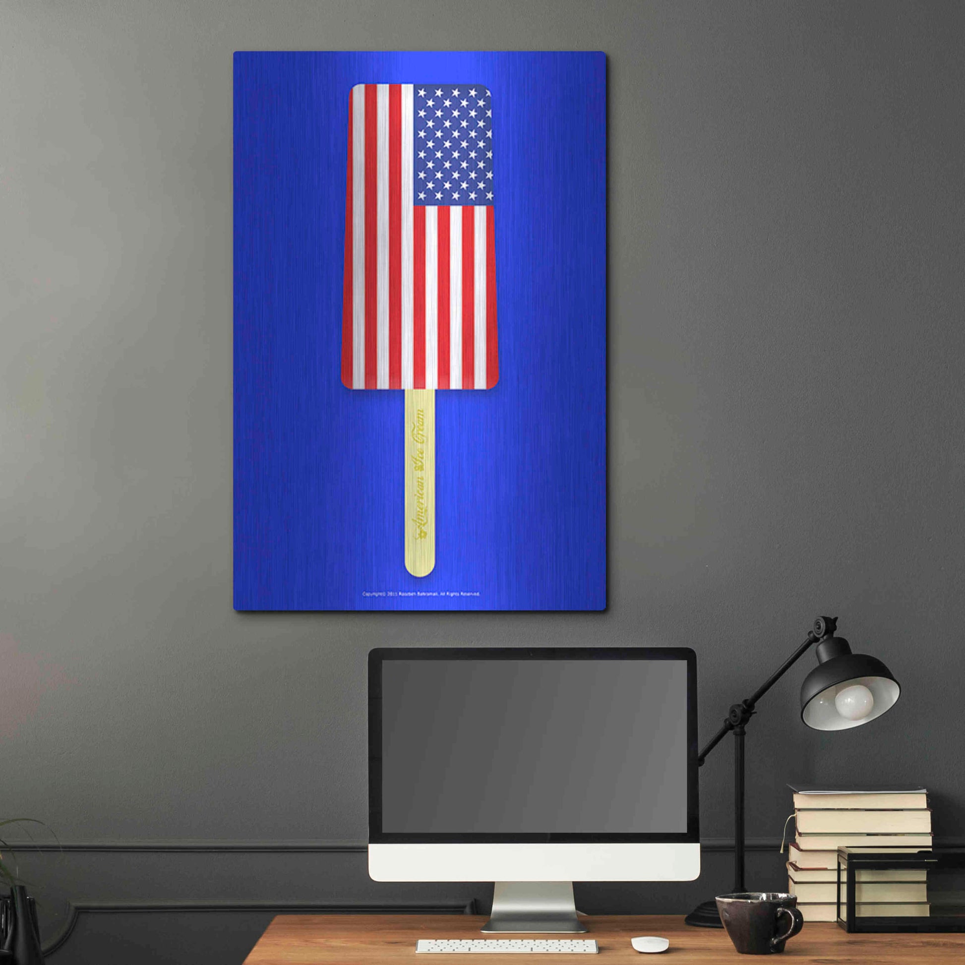 Luxe Metal Art 'American Ice Cream' by Roozbeh Bahramali, Metal Wall Art,24x36