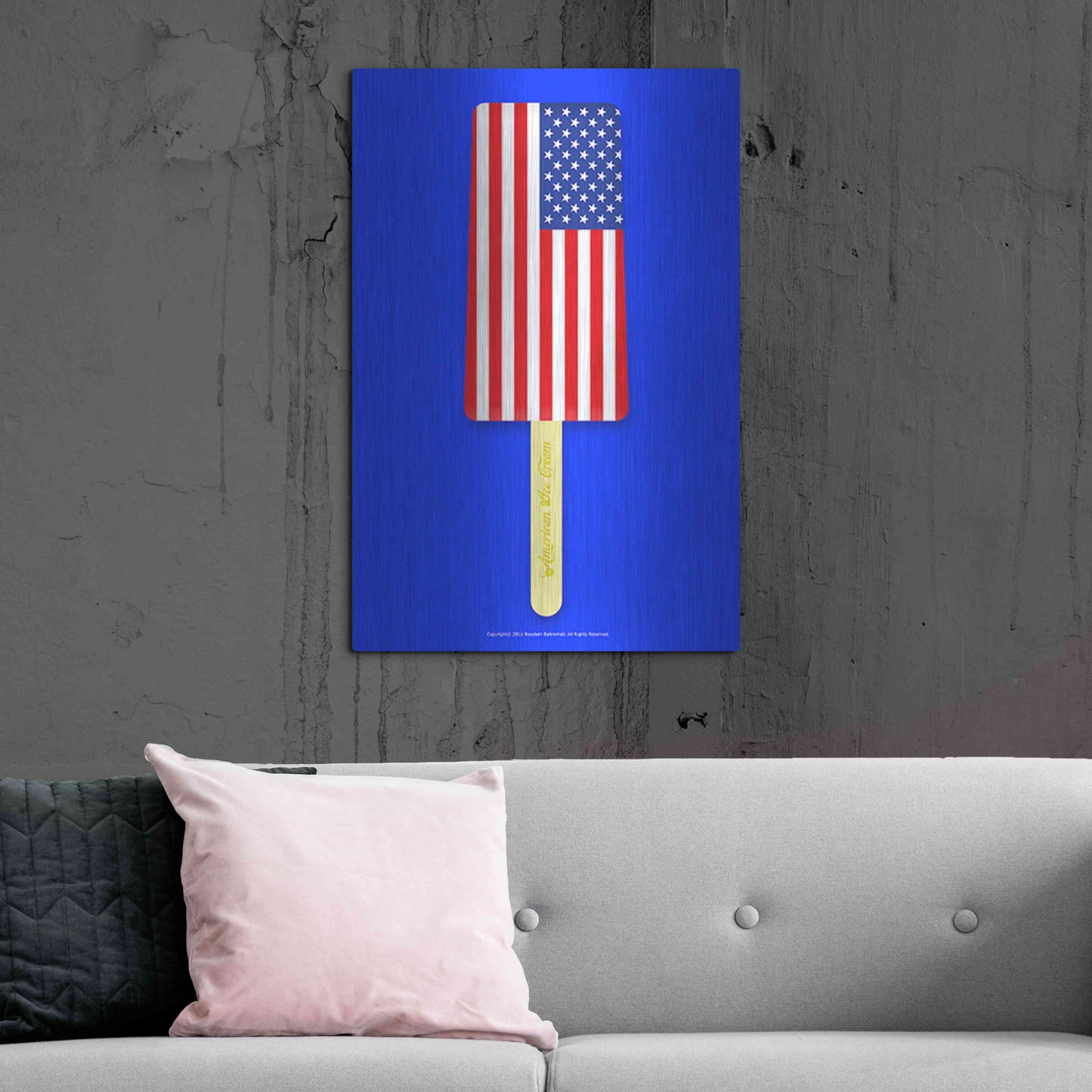 Luxe Metal Art 'American Ice Cream' by Roozbeh Bahramali, Metal Wall Art,24x36