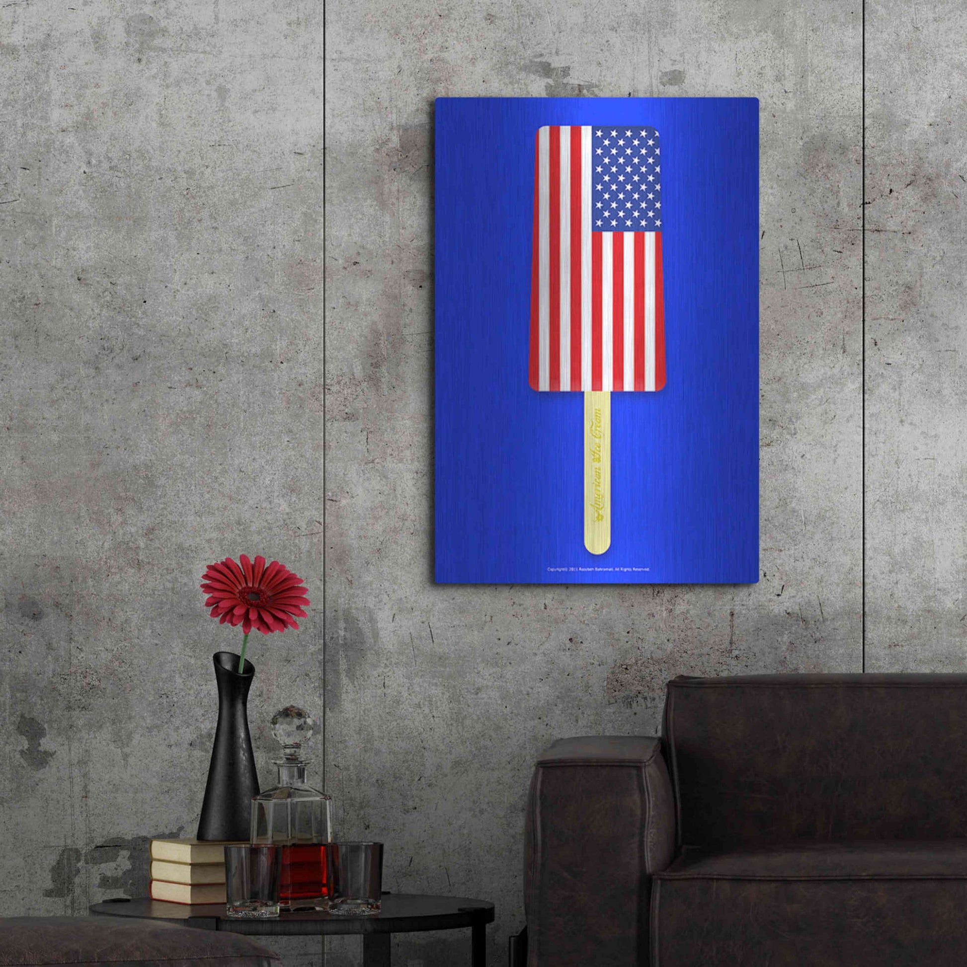 Luxe Metal Art 'American Ice Cream' by Roozbeh Bahramali, Metal Wall Art,24x36