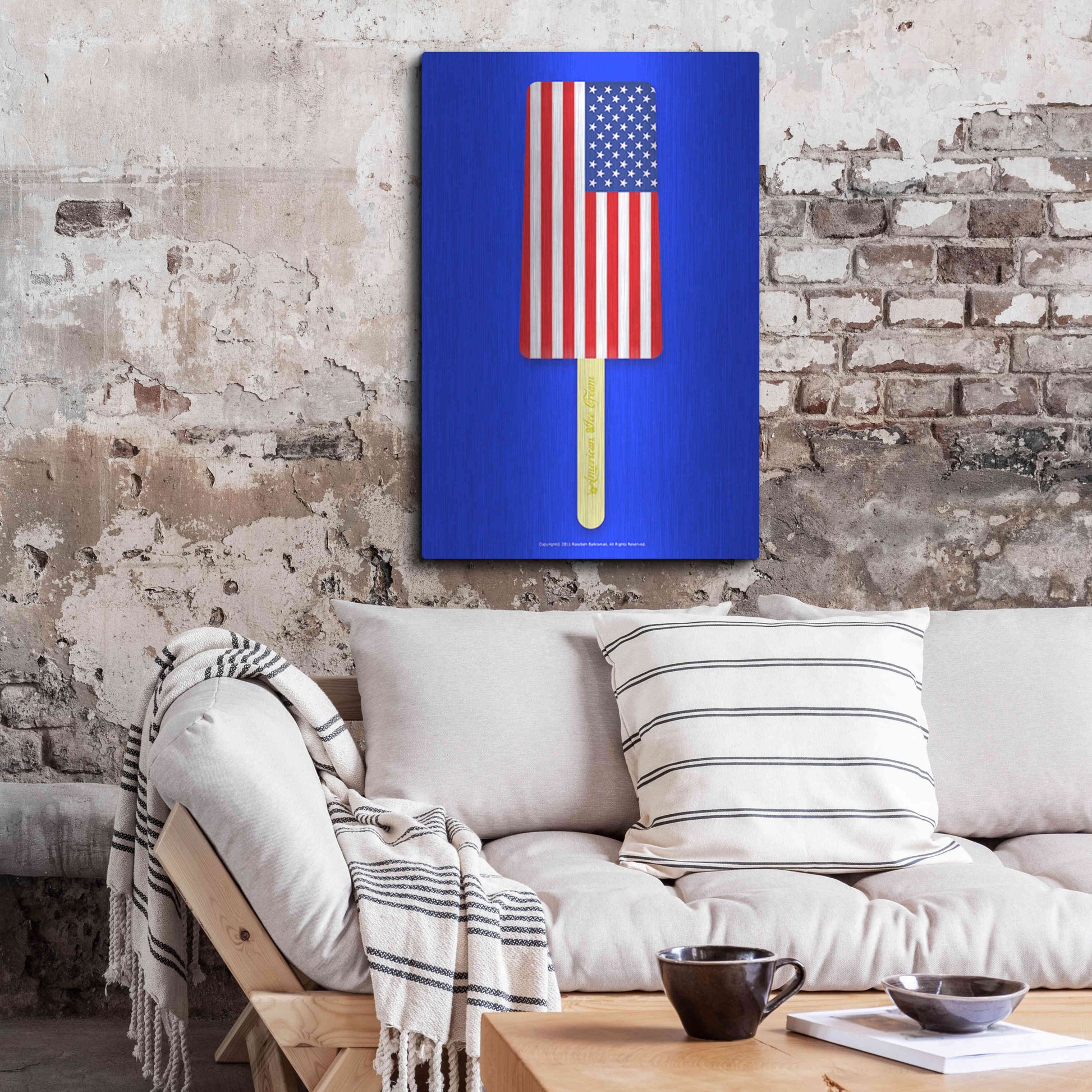 Luxe Metal Art 'American Ice Cream' by Roozbeh Bahramali, Metal Wall Art,24x36