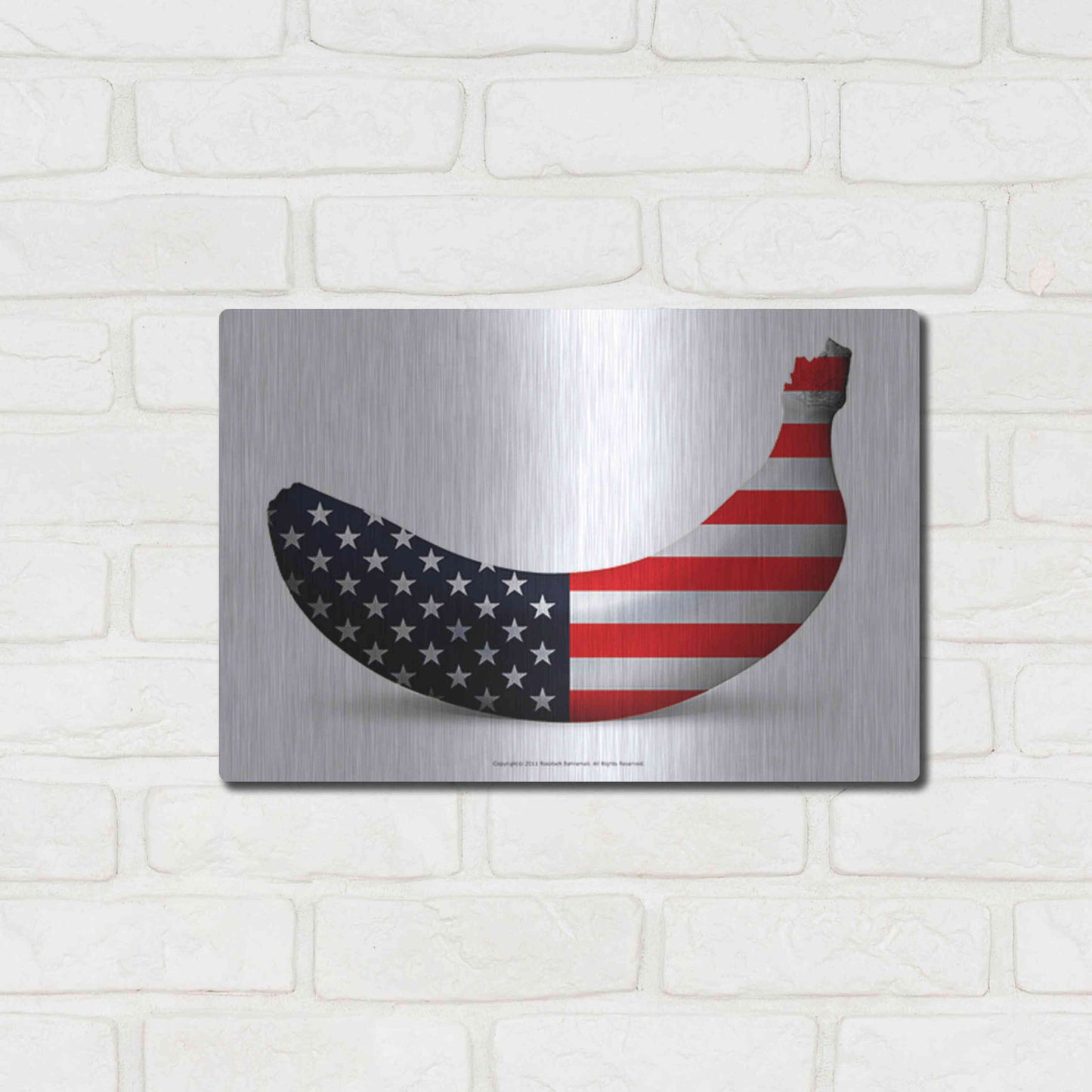 Luxe Metal Art 'American Banana' by Roozbeh Bahramali, Metal Wall Art,16x12