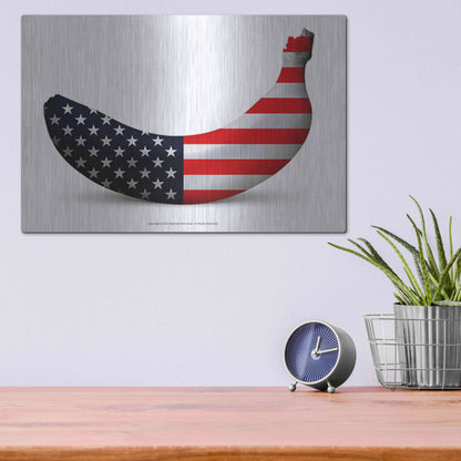 Luxe Metal Art 'American Banana' by Roozbeh Bahramali, Metal Wall Art,16x12