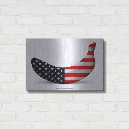 Luxe Metal Art 'American Banana' by Roozbeh Bahramali, Metal Wall Art,24x16