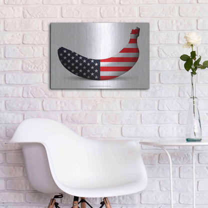 Luxe Metal Art 'American Banana' by Roozbeh Bahramali, Metal Wall Art,24x16