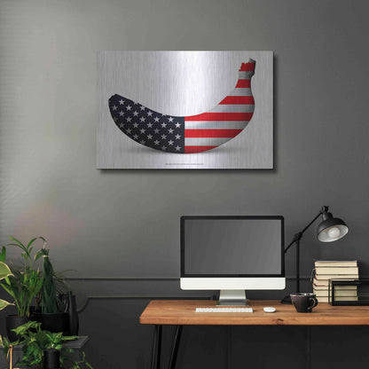 Luxe Metal Art 'American Banana' by Roozbeh Bahramali, Metal Wall Art,36x24