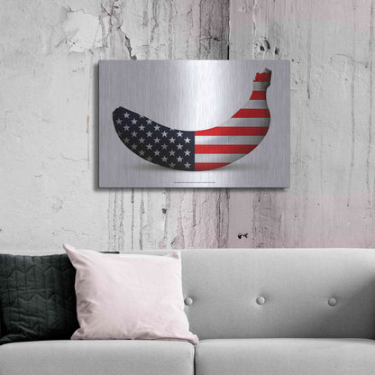 Luxe Metal Art 'American Banana' by Roozbeh Bahramali, Metal Wall Art,36x24