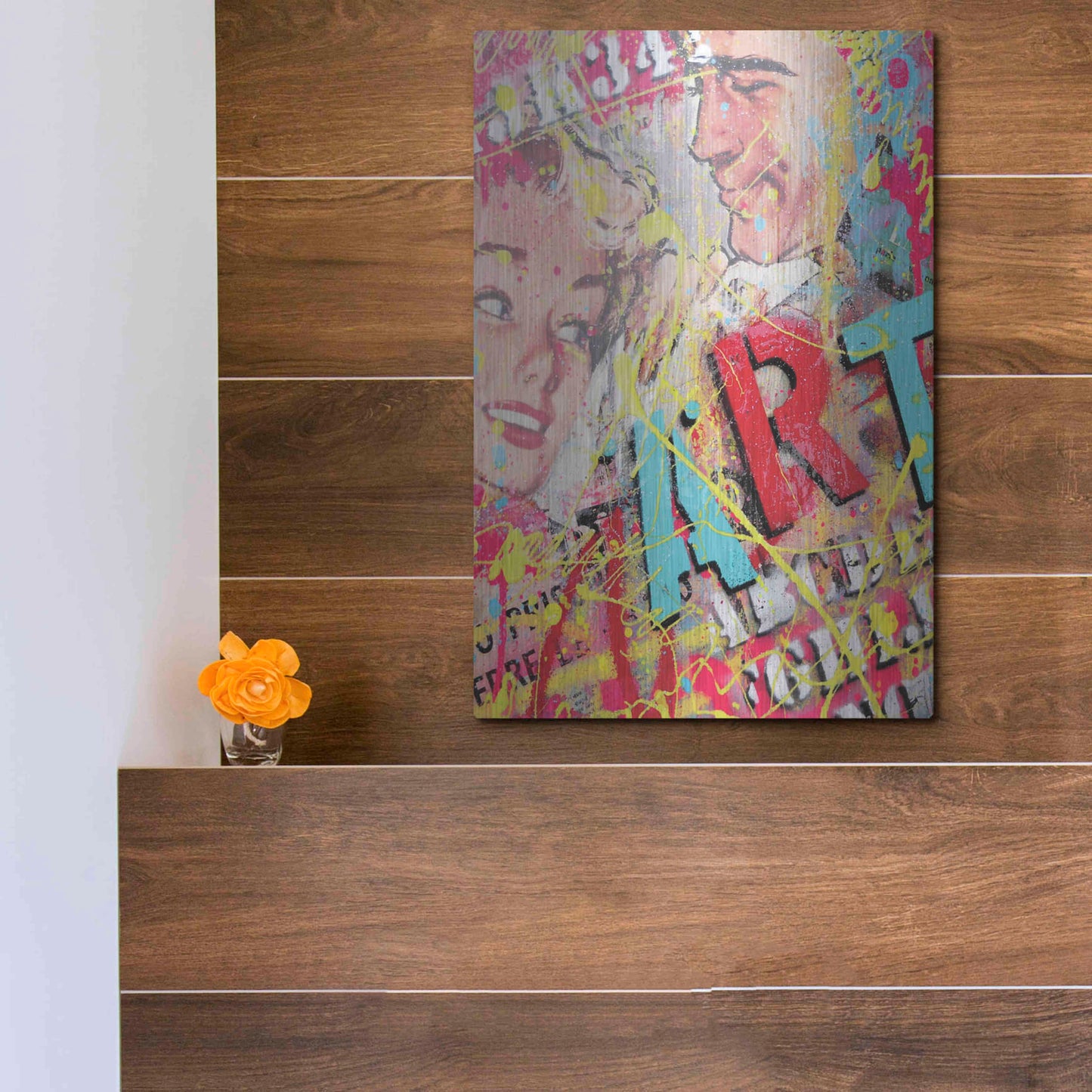 Luxe Metal Art 'ART' by David Drioton, Metal Wall Art,12x16