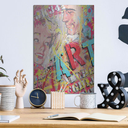 Luxe Metal Art 'ART' by David Drioton, Metal Wall Art,12x16