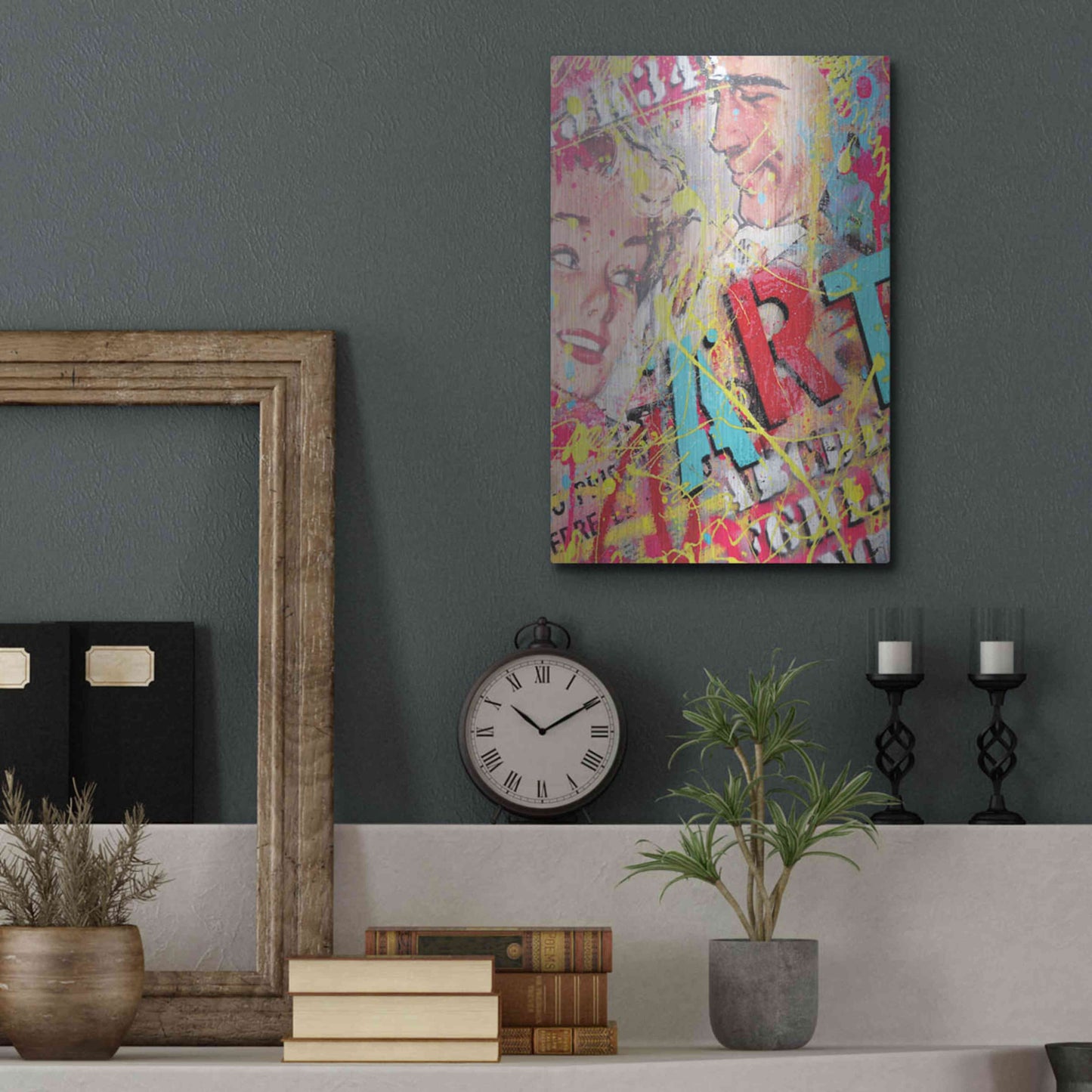 Luxe Metal Art 'ART' by David Drioton, Metal Wall Art,12x16