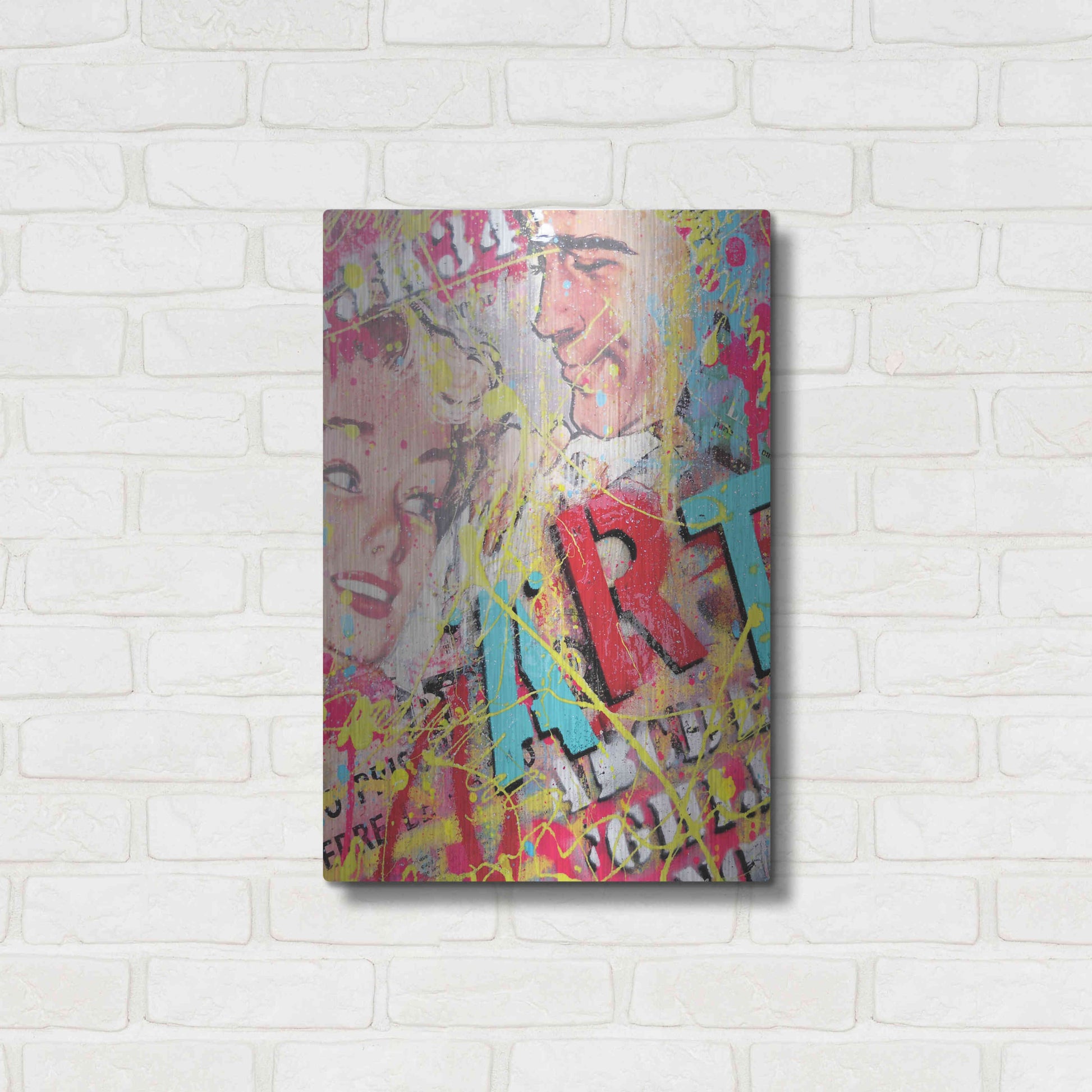 Luxe Metal Art 'ART' by David Drioton, Metal Wall Art,16x24