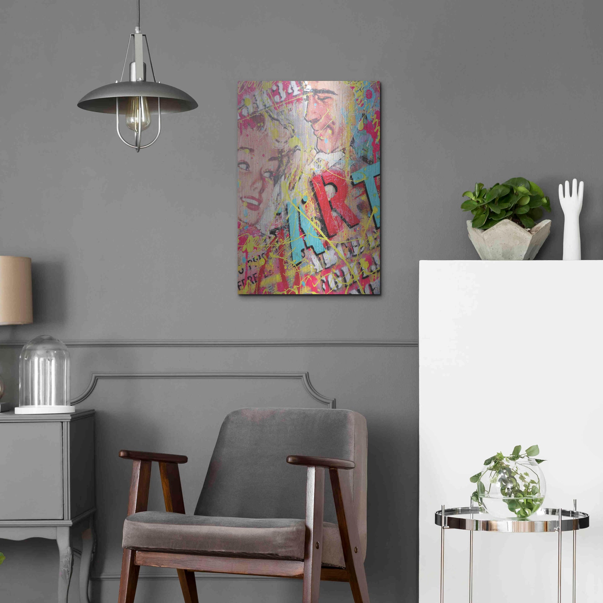 Luxe Metal Art 'ART' by David Drioton, Metal Wall Art,16x24