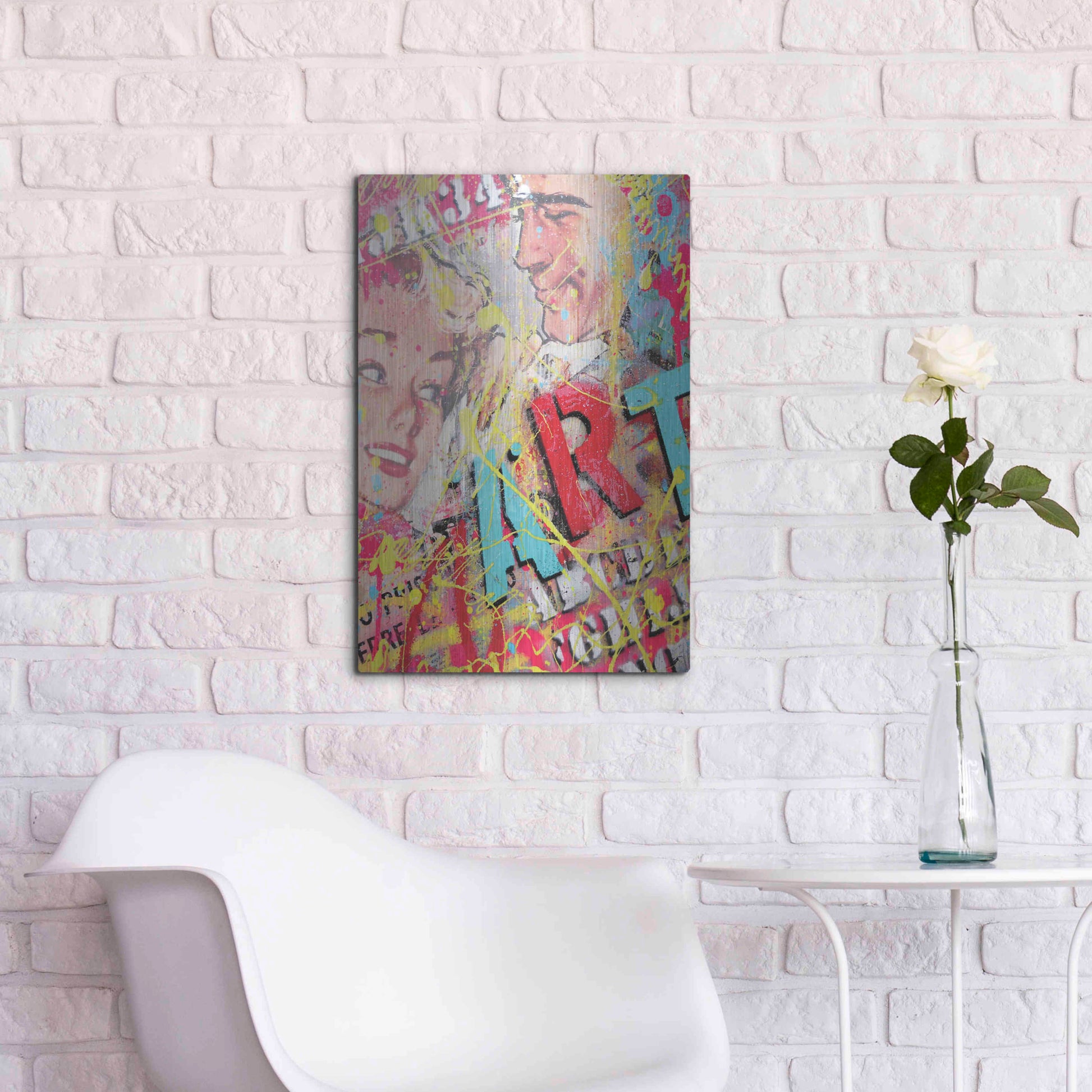 Luxe Metal Art 'ART' by David Drioton, Metal Wall Art,16x24