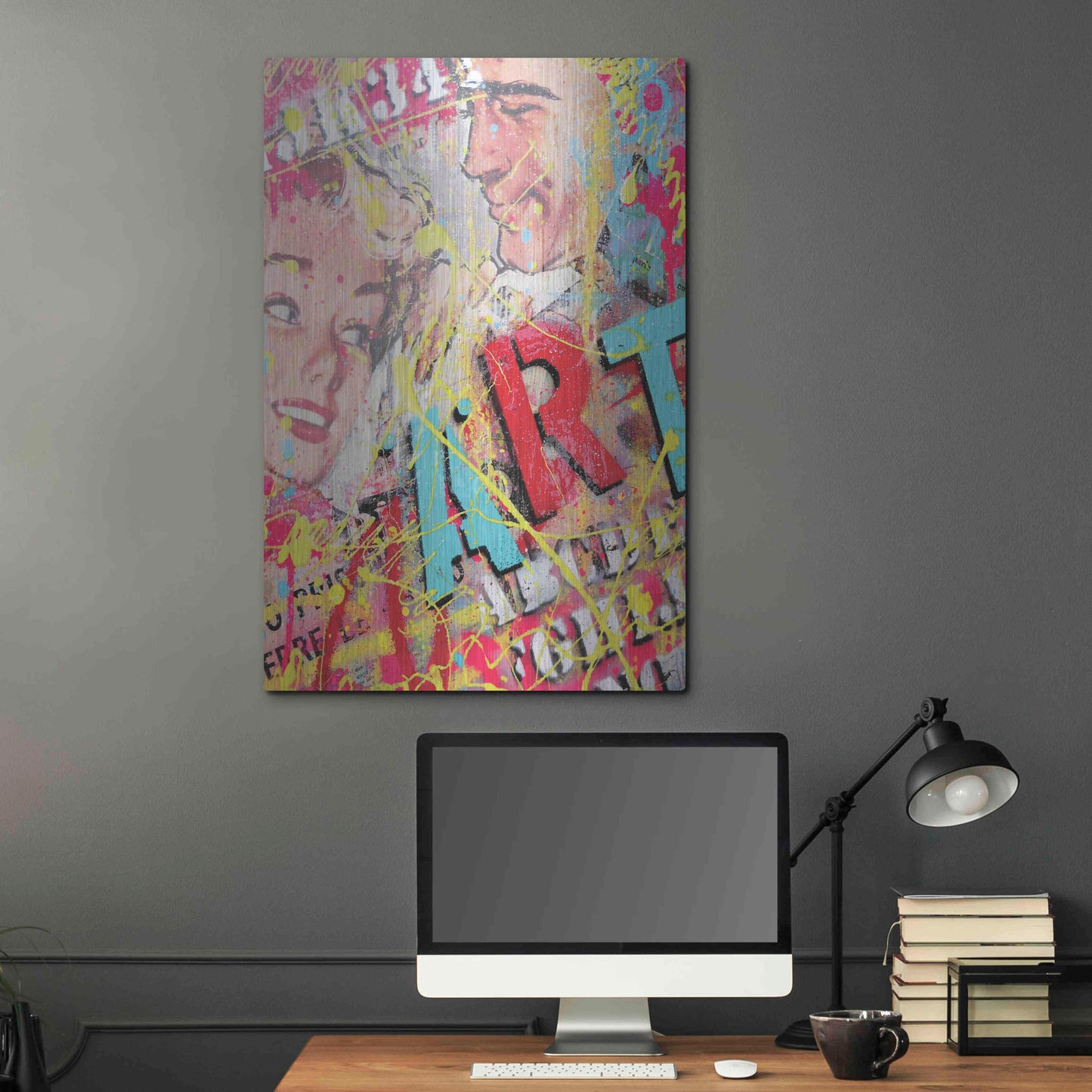 Luxe Metal Art 'ART' by David Drioton, Metal Wall Art,24x36